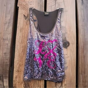 Cute Sequins Tank Top “LOVE” in pink